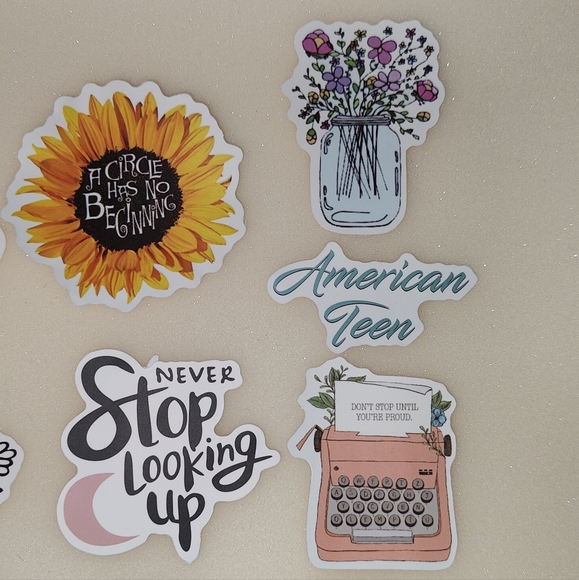 🍄Set of 21 Floral Positive Slogan Stickers - Picture 8 of 10